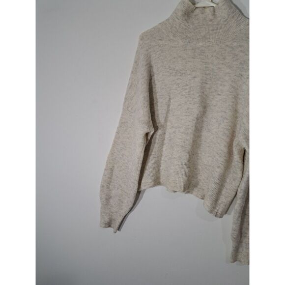Womens medium sweater alpaca mockneck Samsoe Samsoe oatmeal slouchy boho beige - Picture 4 of 9